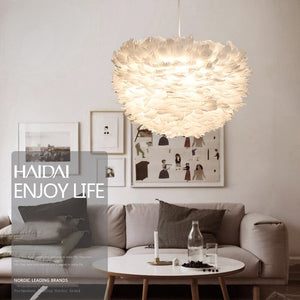 Modern white nature Goose feather Pendant Lights romantic E27 led pendant lamps for home lighting restaurant bedroom living room|pendant lamp|led pendant lamplamp for home